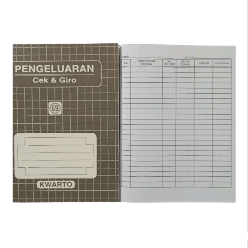 

1 PAK Buku pengeluaran penerimaan cek giro kwarto