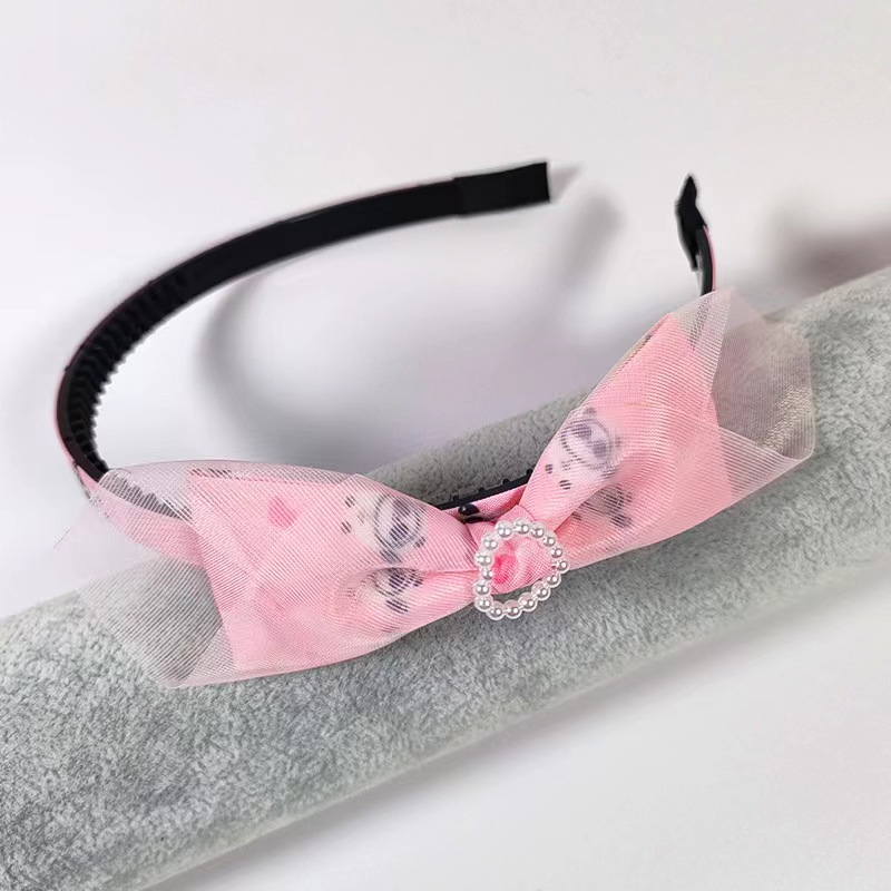 (Hello Girl)B77  Bando Anak Motif Pita Mutiara Gaya Korea Import