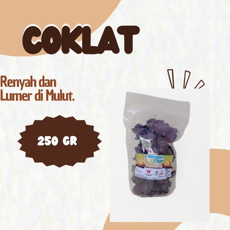 

KERIPIK PISANG coklat lumer renyah bahana chips 250 gr