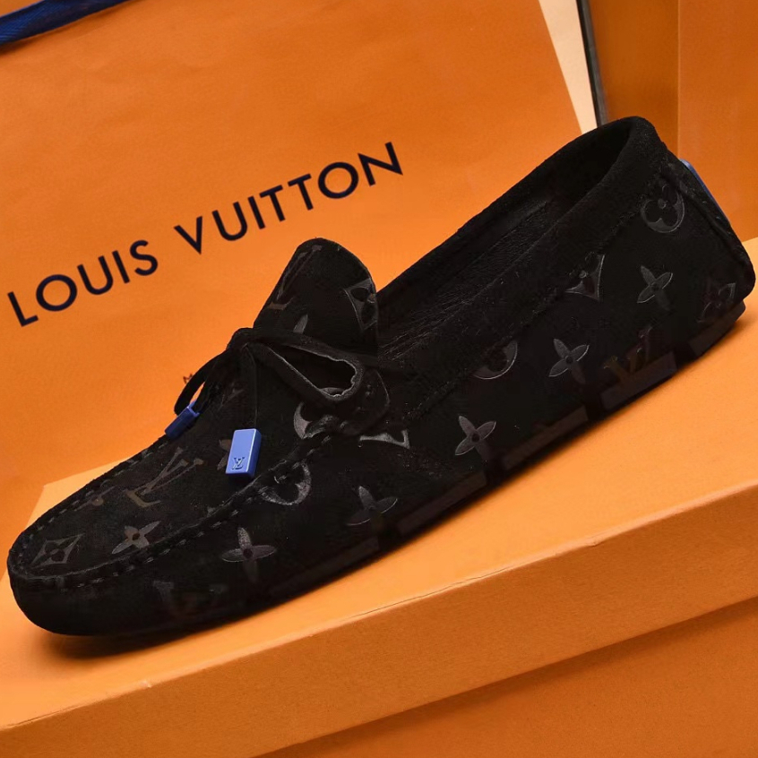 sepatu pria loafer cowok lv hitam terbaru men shoes tanpa tali p1shoes sepatu kulit