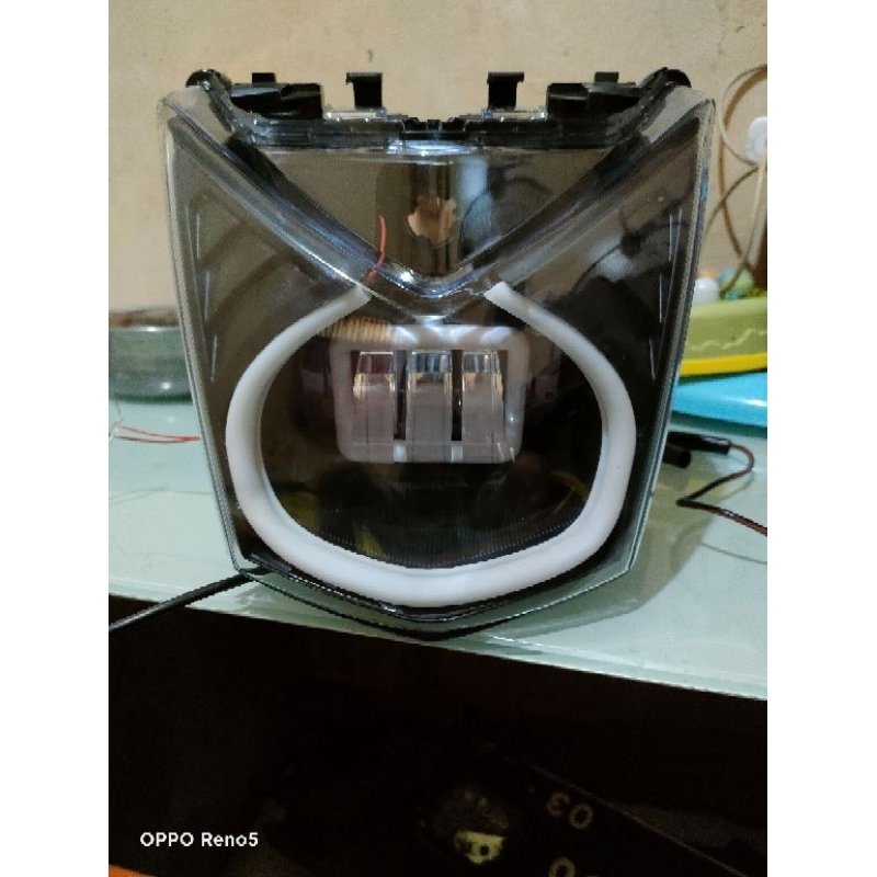 REFLEKTOR LAMPU DEPAN BEAT FI 2012 - 2015 DAYMAKER KOTAK 3 MATA SET ALIS