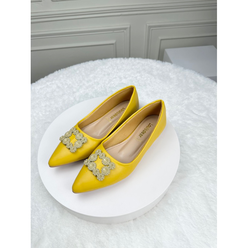 sepatu flatshoes wanita terbaru kekinian bahan dove LOUISDEAR B48 H