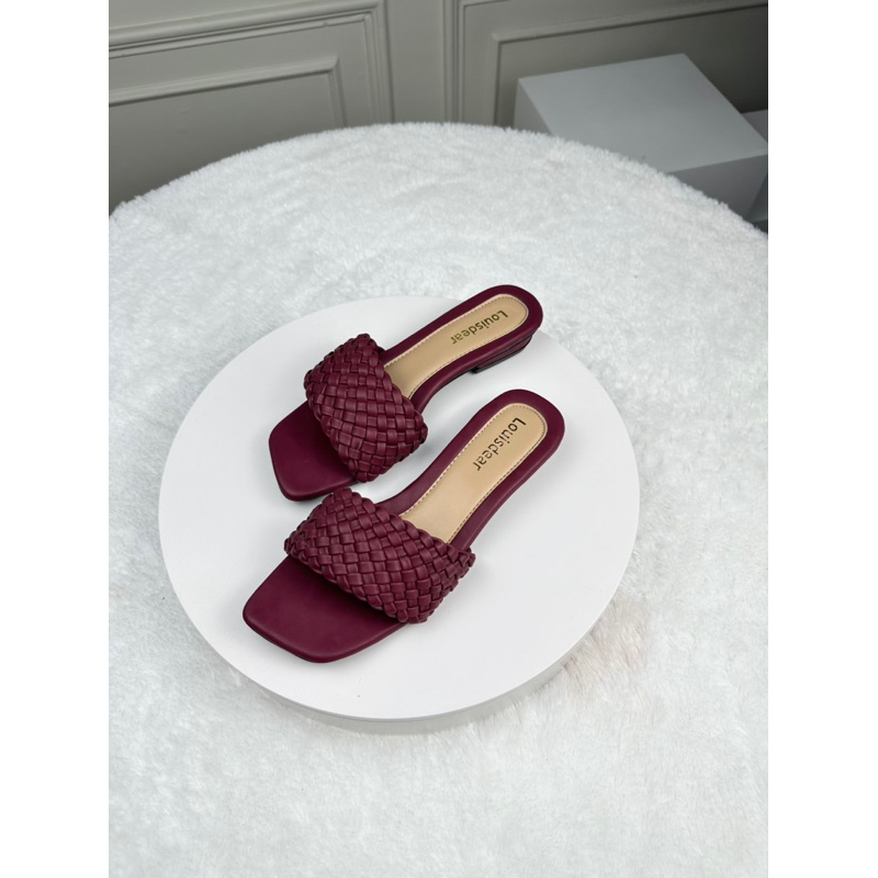 sendal flatshoes wanita terbaru kekinian bahan dove LOUISDEAR S16