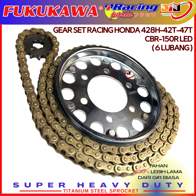 FUKUKAWA GEAR SET RACING HONDA CBR 150R LED (LUBANG 6)