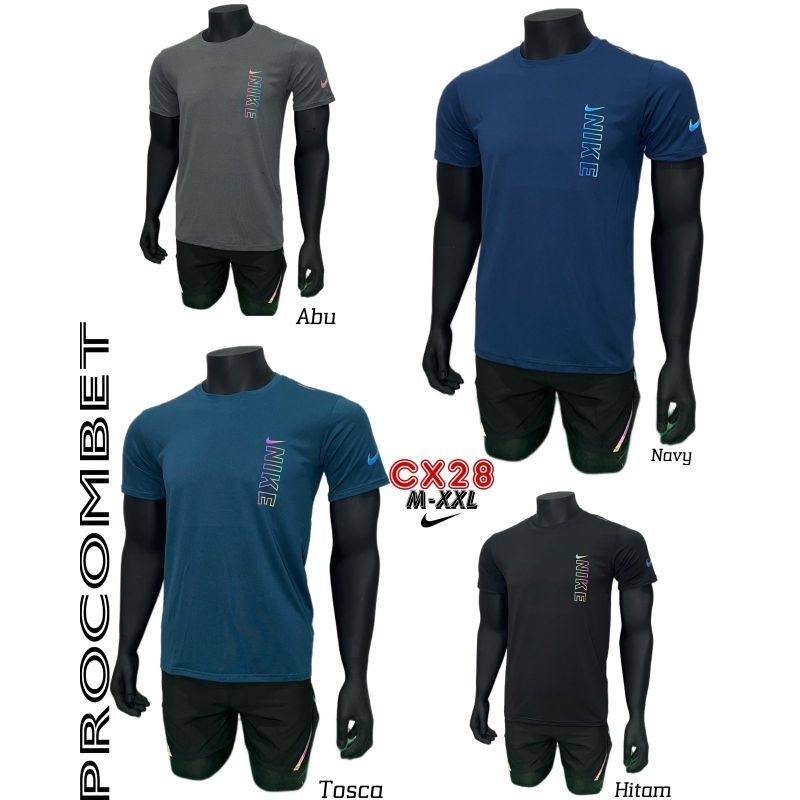 kaos pria import gym running olahraga