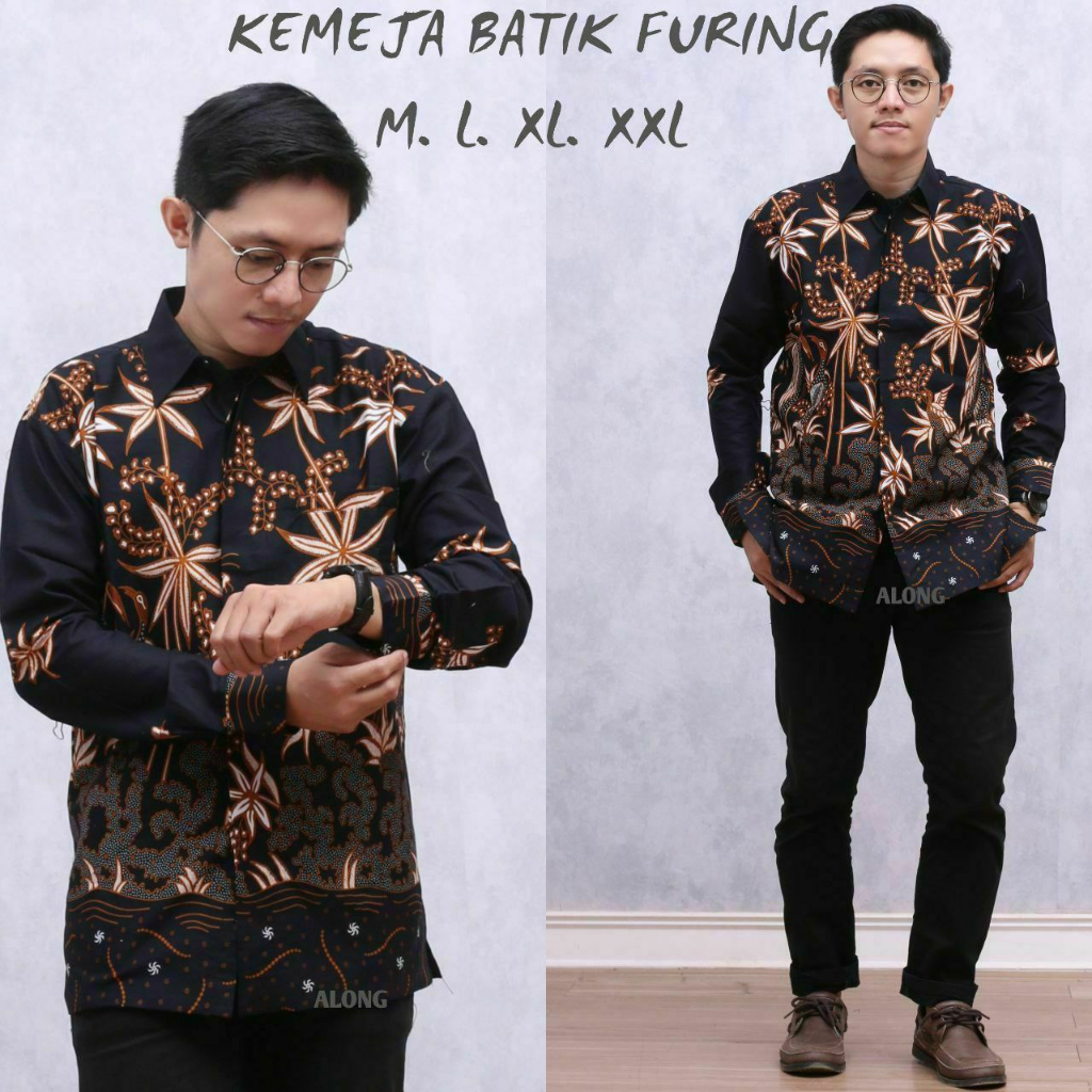 Kemeja batik Pria Lengan Panjang unggul jaya Furing katun primis