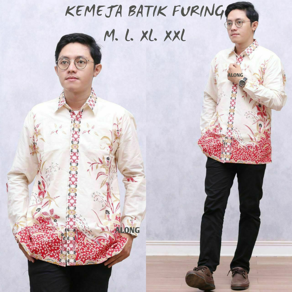 Kemeja batik Pria Lengan Panjang unggul jaya Furing katun primis