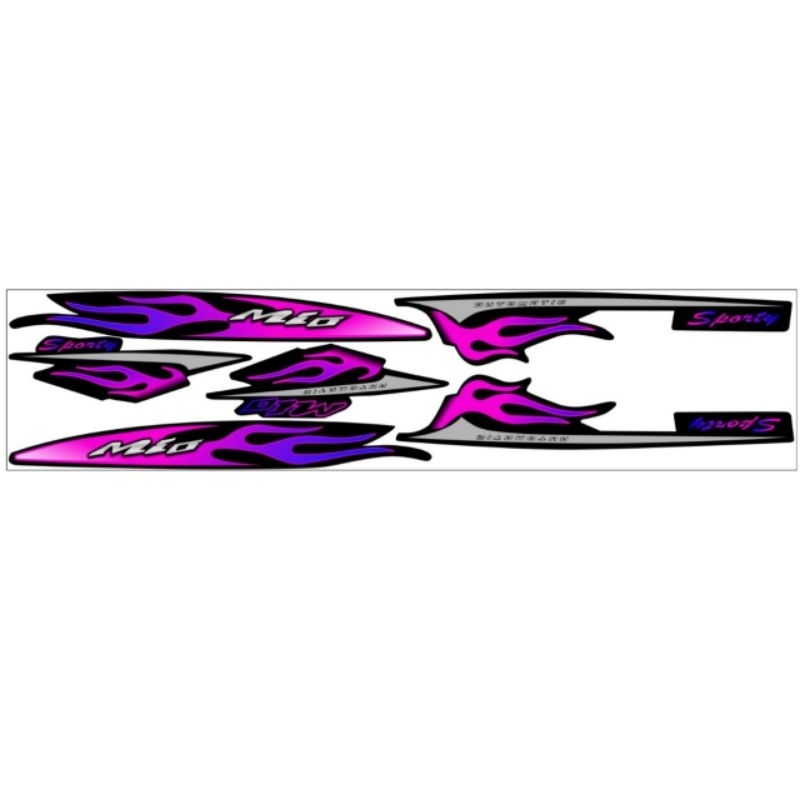 striping stiker variasi mio sporty motif api