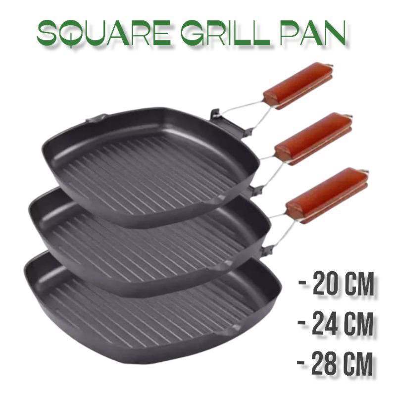 SQUARE GRILL PAN ALAT PANGGANG BBQ FREE PACKING BUBBLE FBL