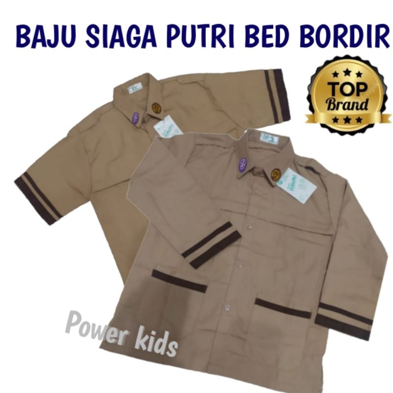 Baju pramuka siaga putri kopisusu bed bordir di kerah