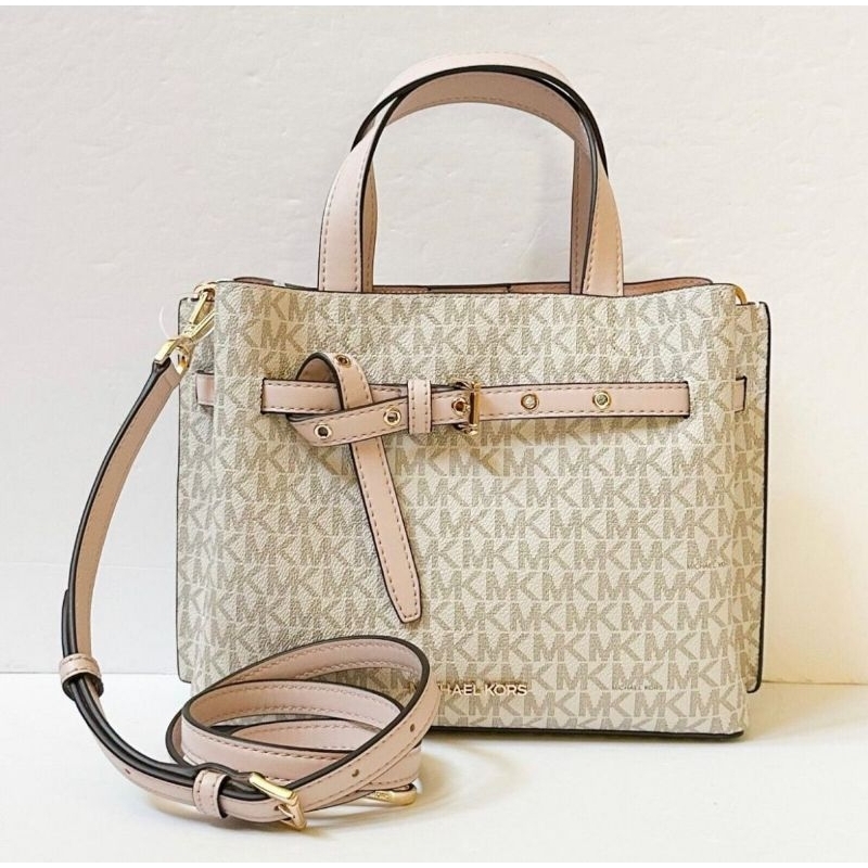 mk michael kors emilia satchel powder blush