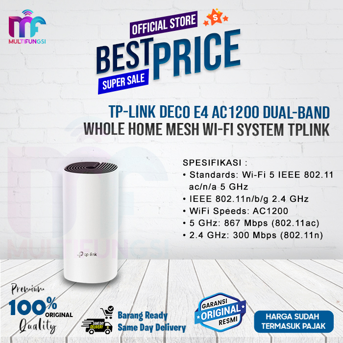 TP-LINK Deco E4 AC1200 Dual-Band Whole Home Mesh Wi-Fi System TPLINK