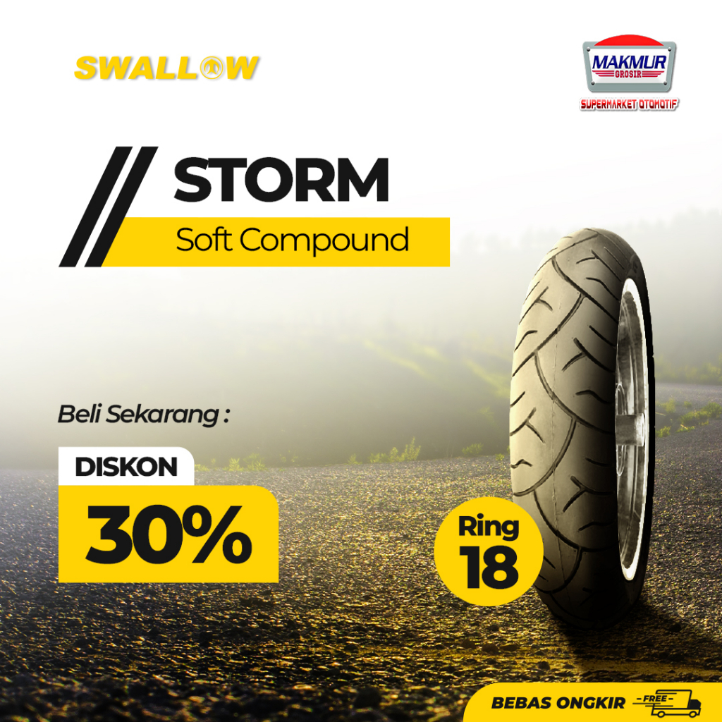 Ban Luar Swallow STORM Ring 18" TUBELESS Soft Compound Kompon