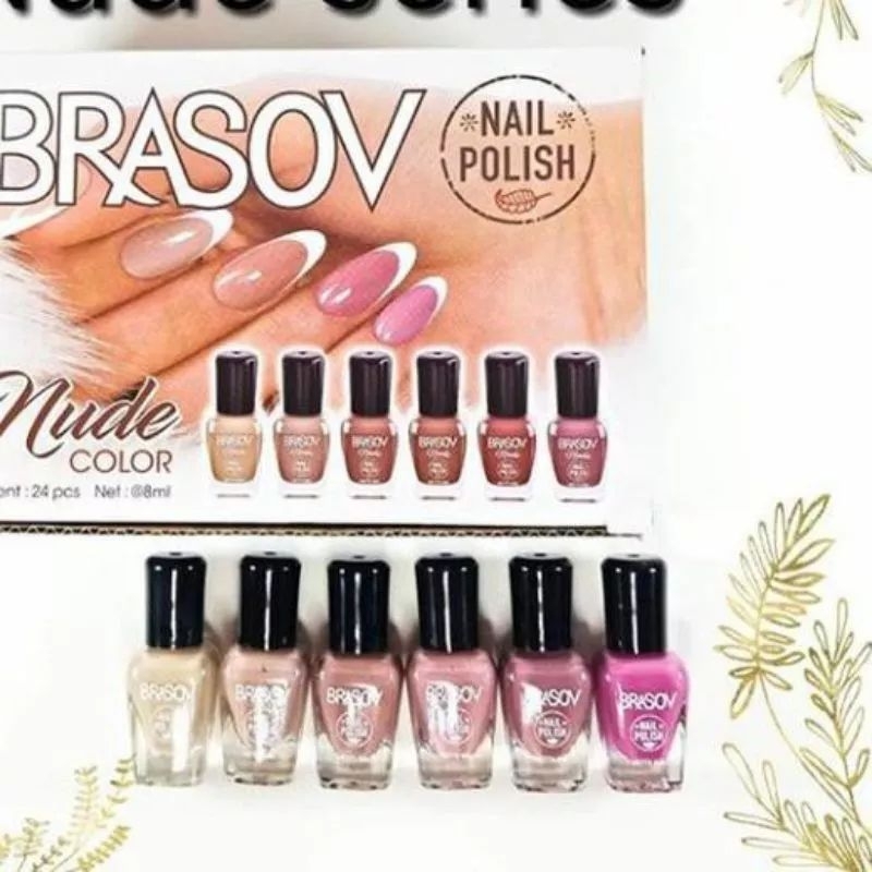 BRASOV NAIL POLISH 24 PC ASSORTED COLOURS 8 ML MIX WARNA