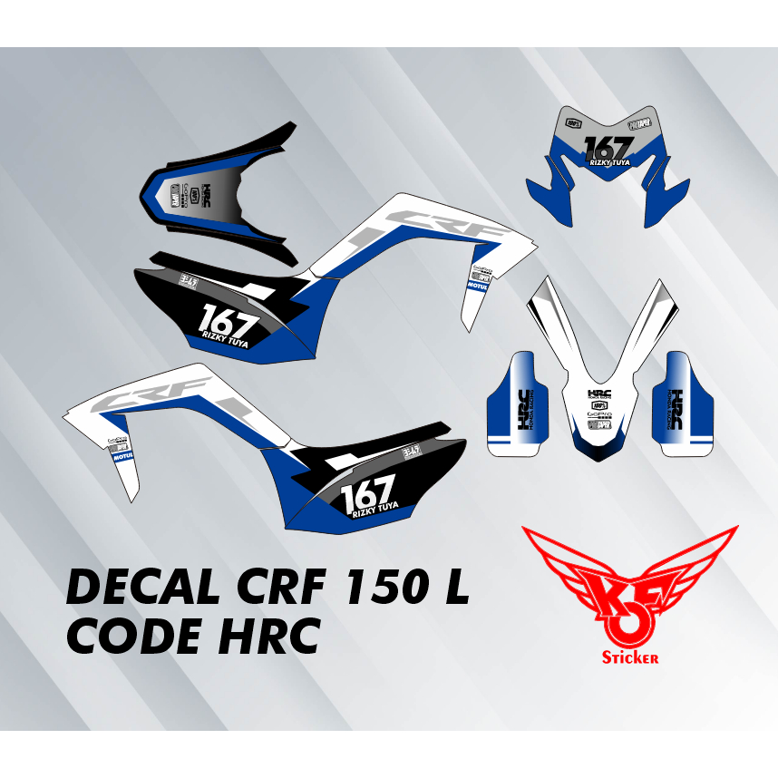 DECAL STIKER FULL BODY TRAIL HONDA CRF 105 L MOTIF GRAFIS CODE HRC