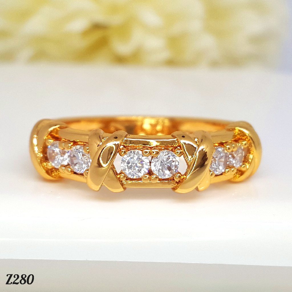 PGX Cincin Xuping Wanita Perhiasan Lapis Emas Aksesoris Fashion Premium - Z280