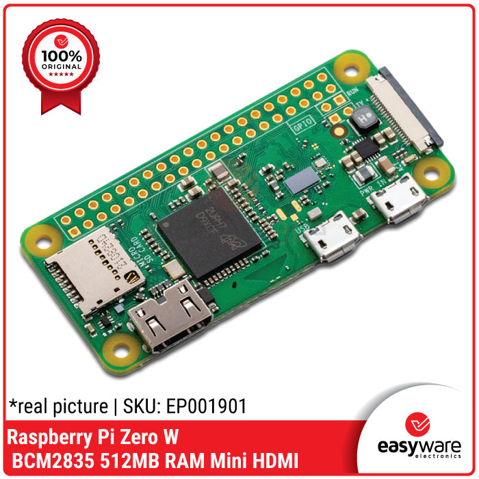 Raspberry Pi Zero W BCM2835 1 GHz 512MB RAM Mini HDMI