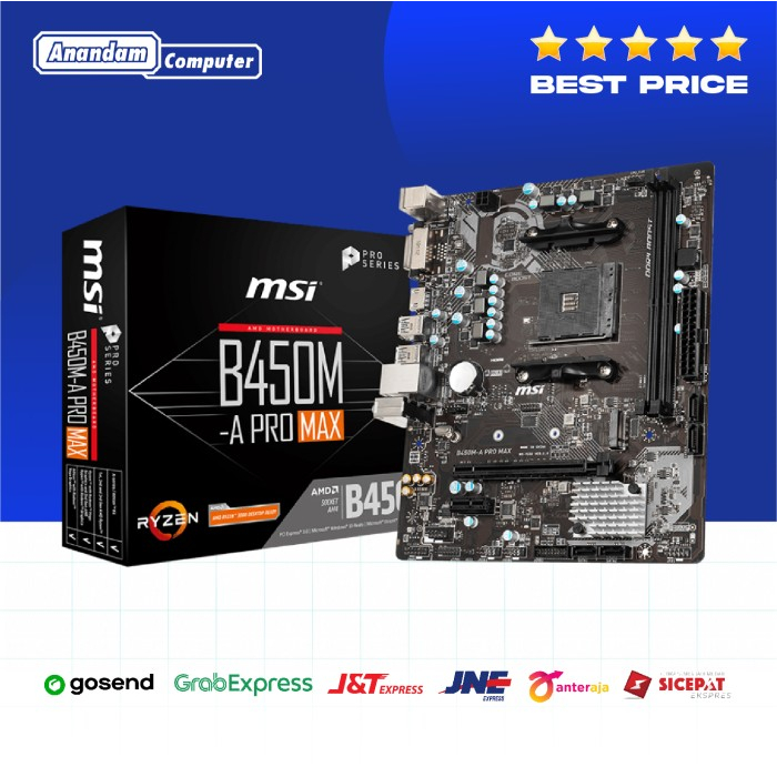 MSI B450M-A PRO MAX (AMD AM4, B450, DDR4, M.2, USB 3.2)