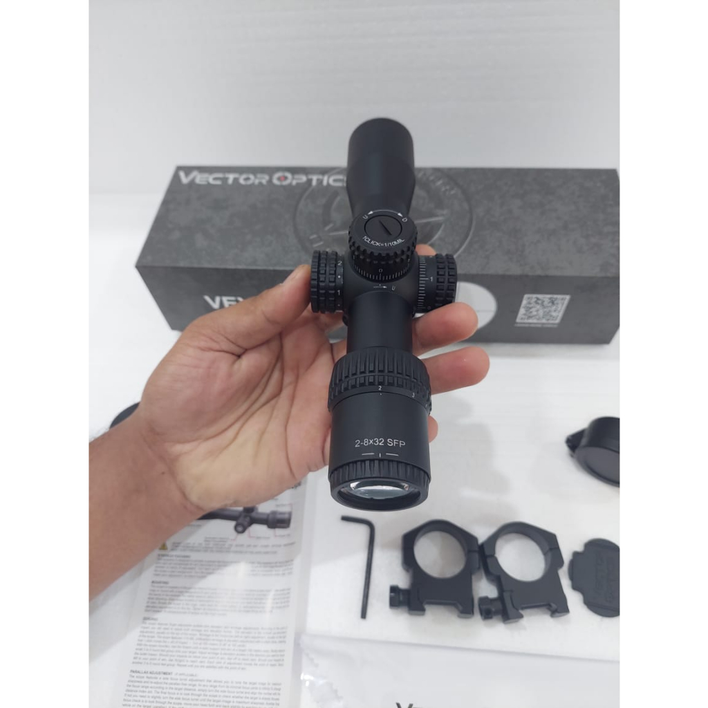 TELESKOP VECTOR VEYRON 2-8x32 IR TITIK TENGAH NYALA BARU VECTOROPTICS