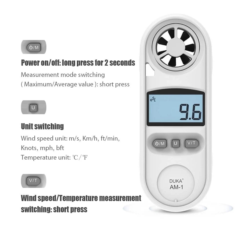 AKN88 - ATUMAN DUKA AM-1 Digital Anemometer - Alat Pengukur Kecepatan Angin