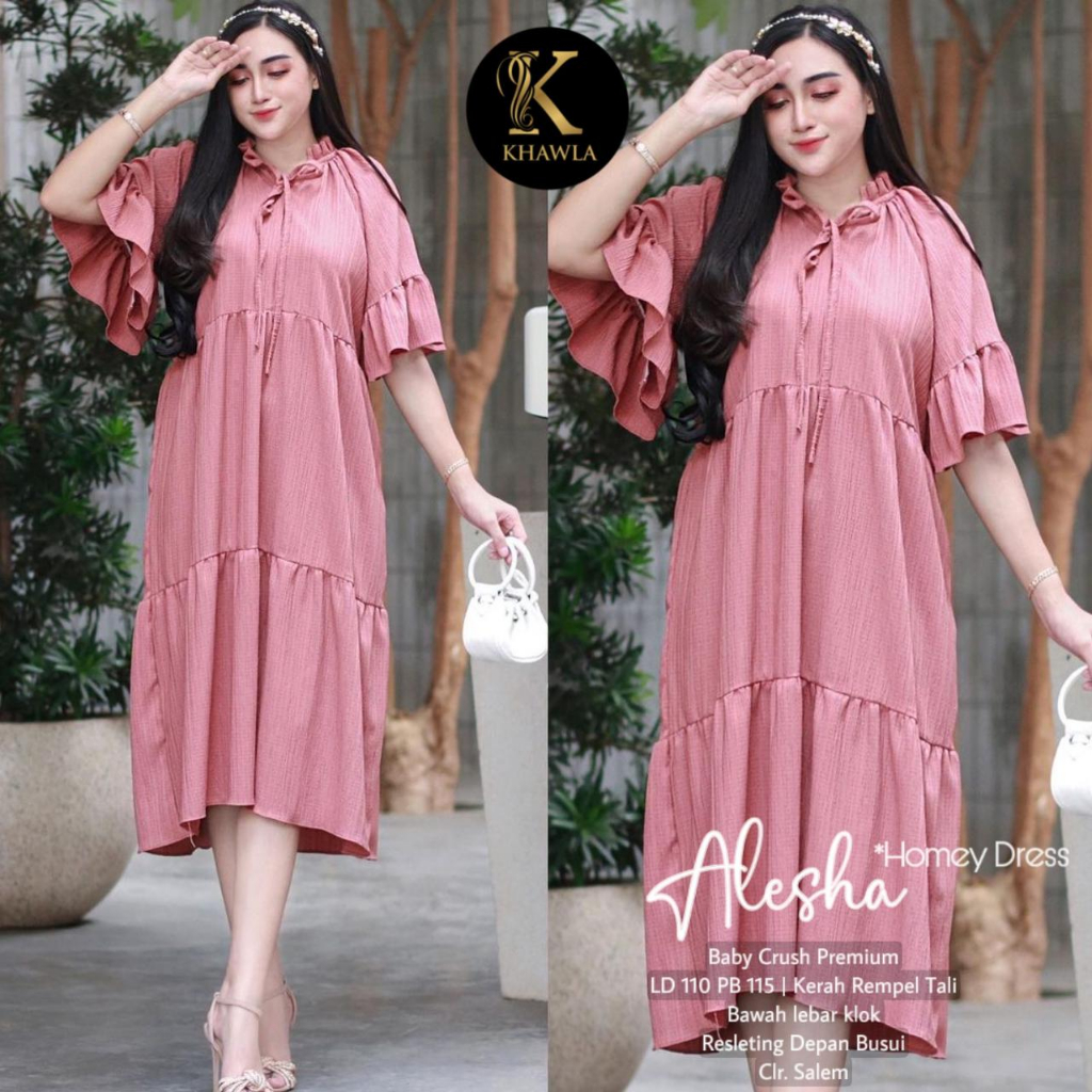 Alesha Homey Dress Baby Crush Premium Casual Dress Busui Original Produk By Khawla