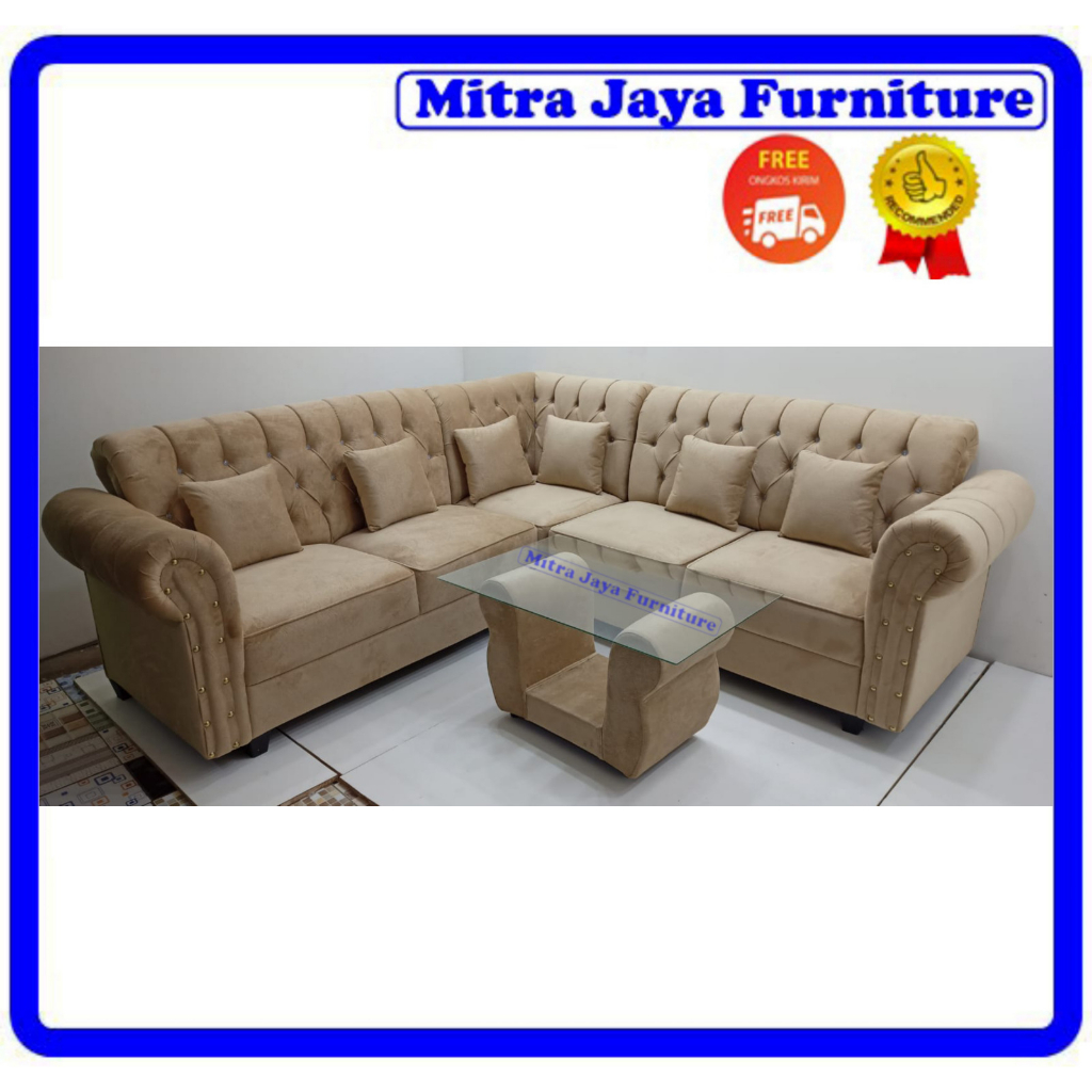 SOFA KANCING SUDUT/SOFA L SUDUT BELUDRU/SWISS SUDUT