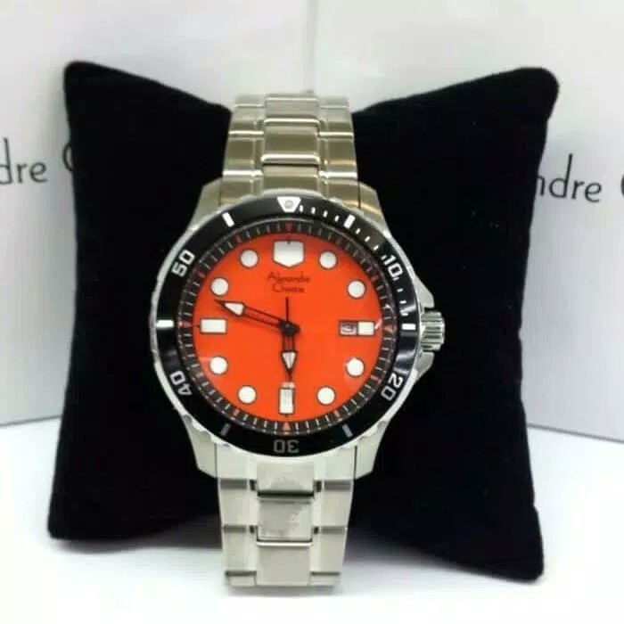 [Free Baterai] JAM TANGAN WANITA ALEXANDRE CHRISTIE AC 8439 SILVER ORANGE ORIGINAL GARANSI RESMI 1 TAHUN