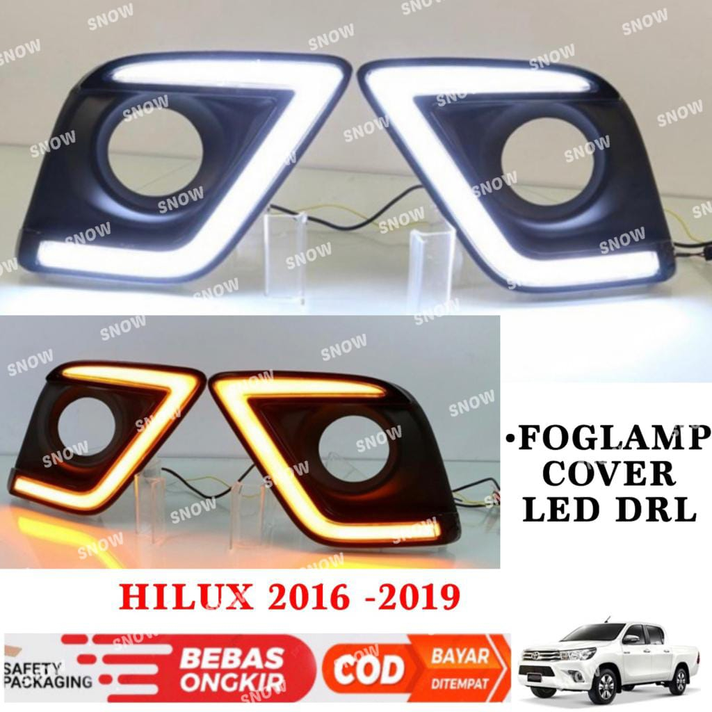 Fog Lamp All New Hilux Revo 2016 2018 2019 Foglamp Cover LED DRL