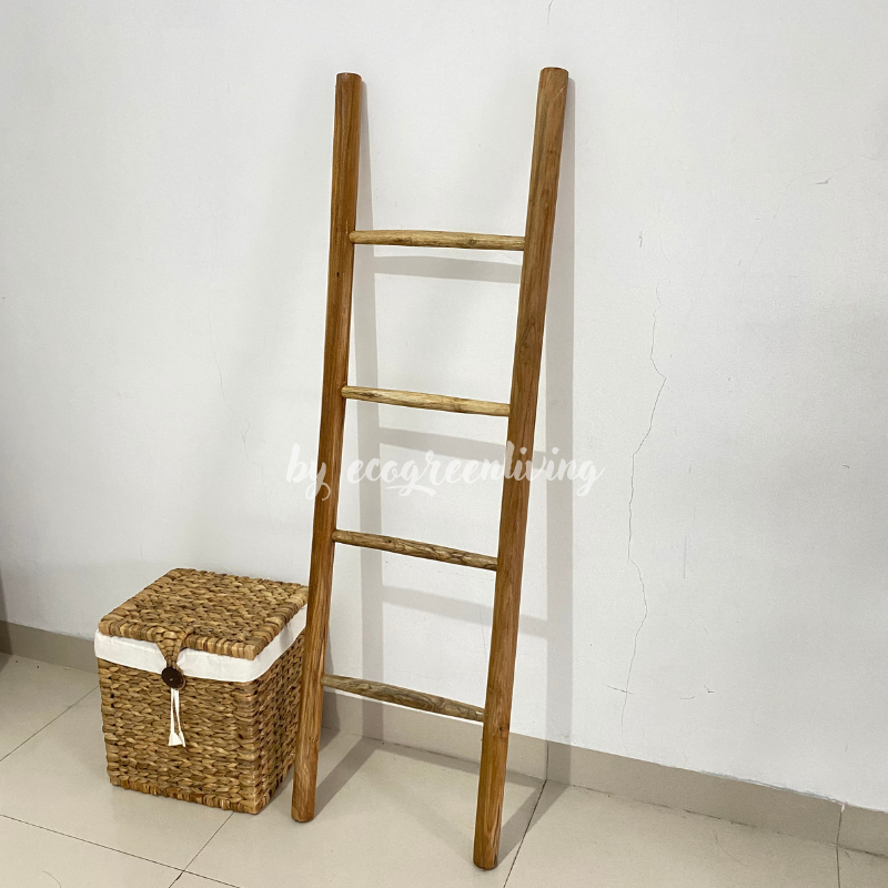 TOWL HOLDER / RAK GANTUNGAN TANGGA KAYU JATI / TANGGA HIAS