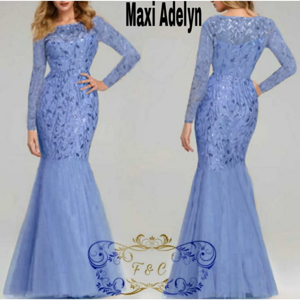 Feodora fashion / Maxi Adelyn / pakaian wanita / dress wanita model duyung / dress party / gaun pesta (GOOD QUALITY)