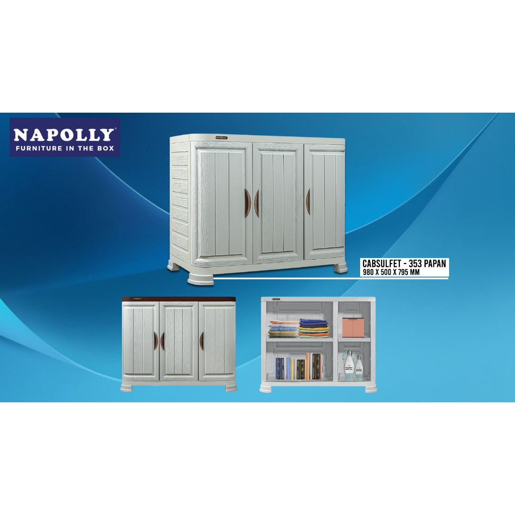 Buffet Serbaguna 3 Pintu / Lemari Buku /Napolly Cabsulfet - 353 P (WOOD) ANTI RAYAP