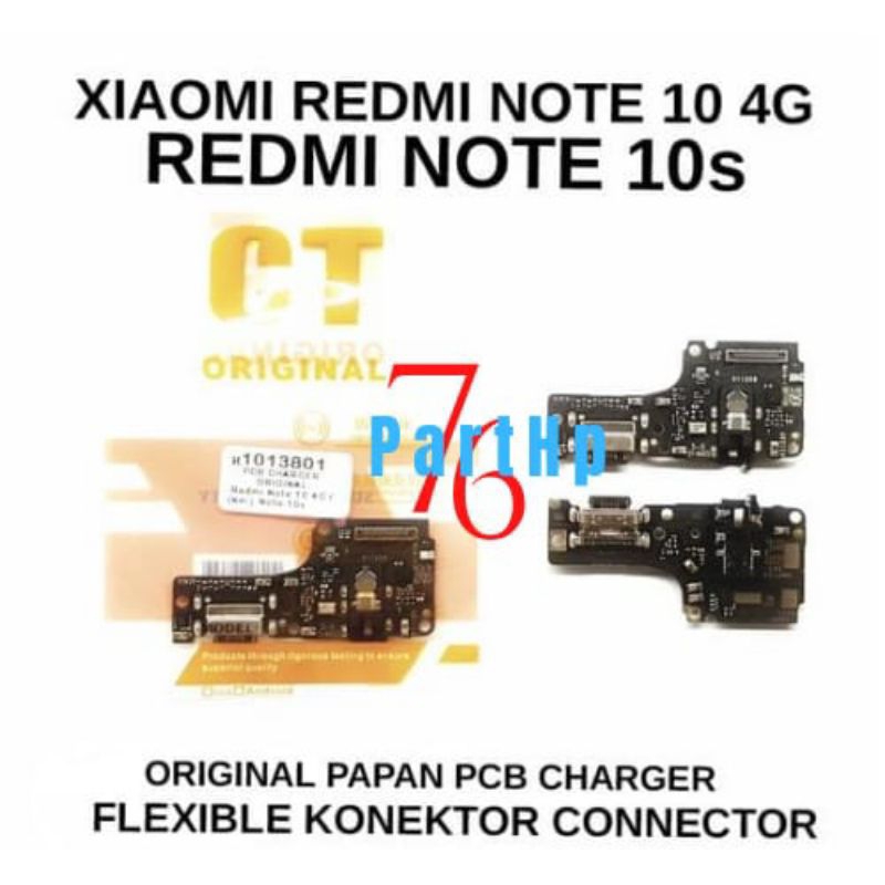 Ori CT Konektor PCB Connector charger Mic + Handsfree Xiaomi Redmi Note 10 4G / Note10s Pcb papan charger