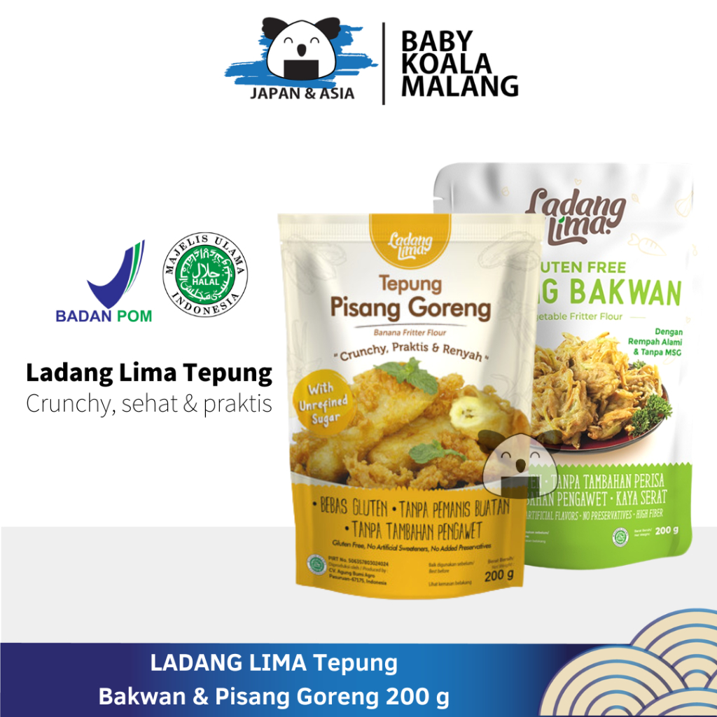 

LADANG LIMA Tepung Bakwan & Pisang Goreng 200 g Halal | Gluten Free,,---