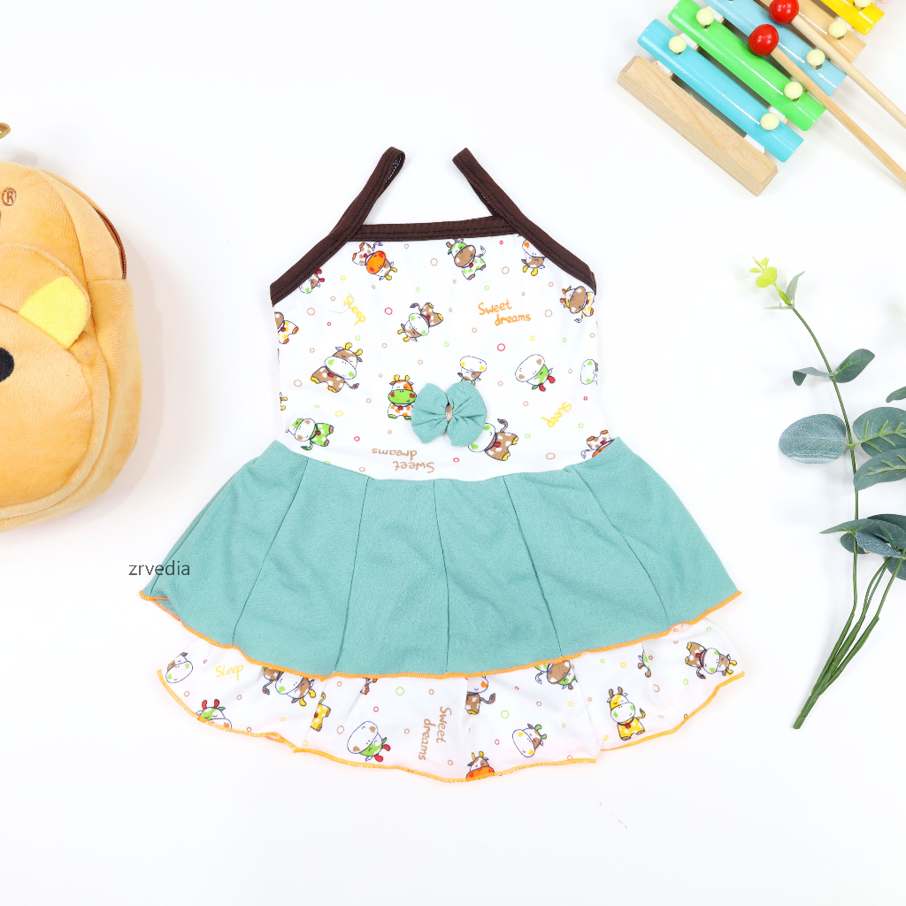 Tanktop  Dress Valerie Uk Bayi 3-12 Bulan / Anak Perempuan Murah Dres Pesta Lucu Adem Kensi