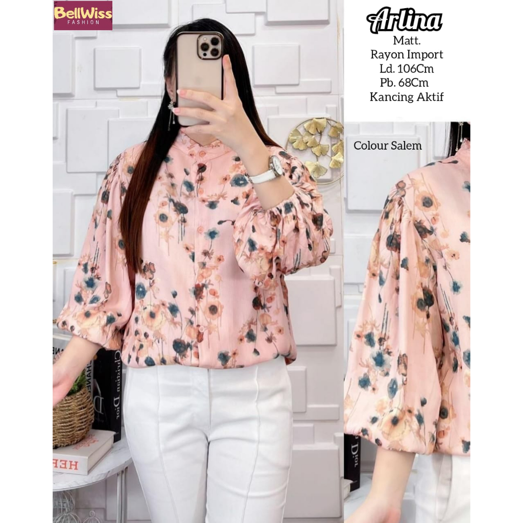 ARLINA BLOUSE / 30.9 / BAHAN RAYON PREMIUM / LD 106 CM / PB 68 CM / ALLSIZE JUMBO / FIT TO XL / BELLWIS