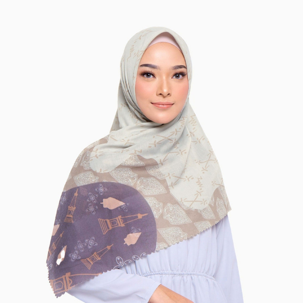 ZM Zaskia Mecca - Yogya Dusty Purple Scarf Kerudung Segi Empat