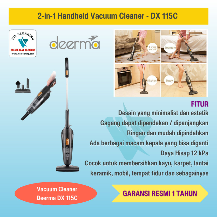 Handheld Vacuum Cleaner (Vakum Genggam) - Deerma DX 115C