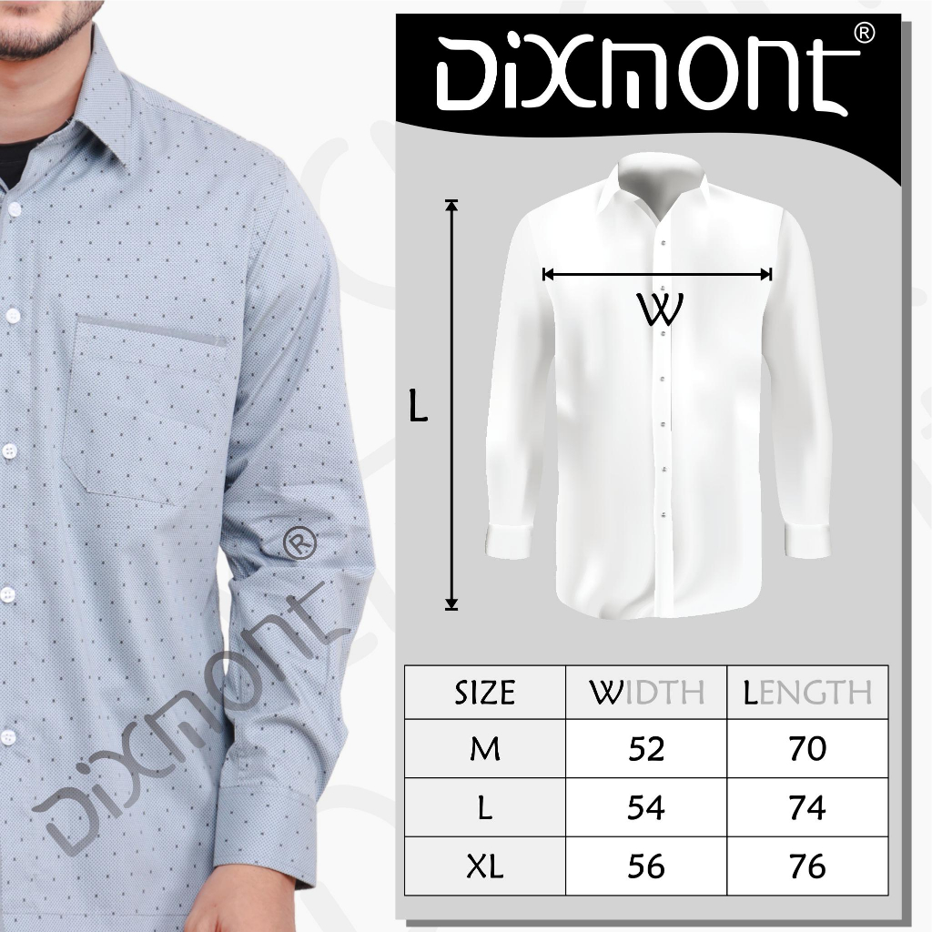 Dixmont Kemeja Pria Batik Panjang Hem BL00623