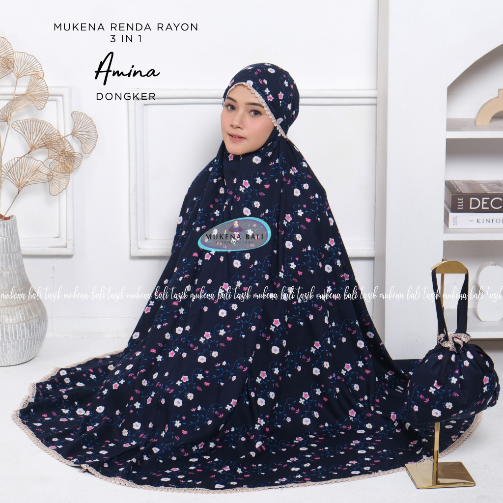 MUKENA BALI TASIK - MUKENA DEWASA RENDA RAYON 3 IN 1 AMINA