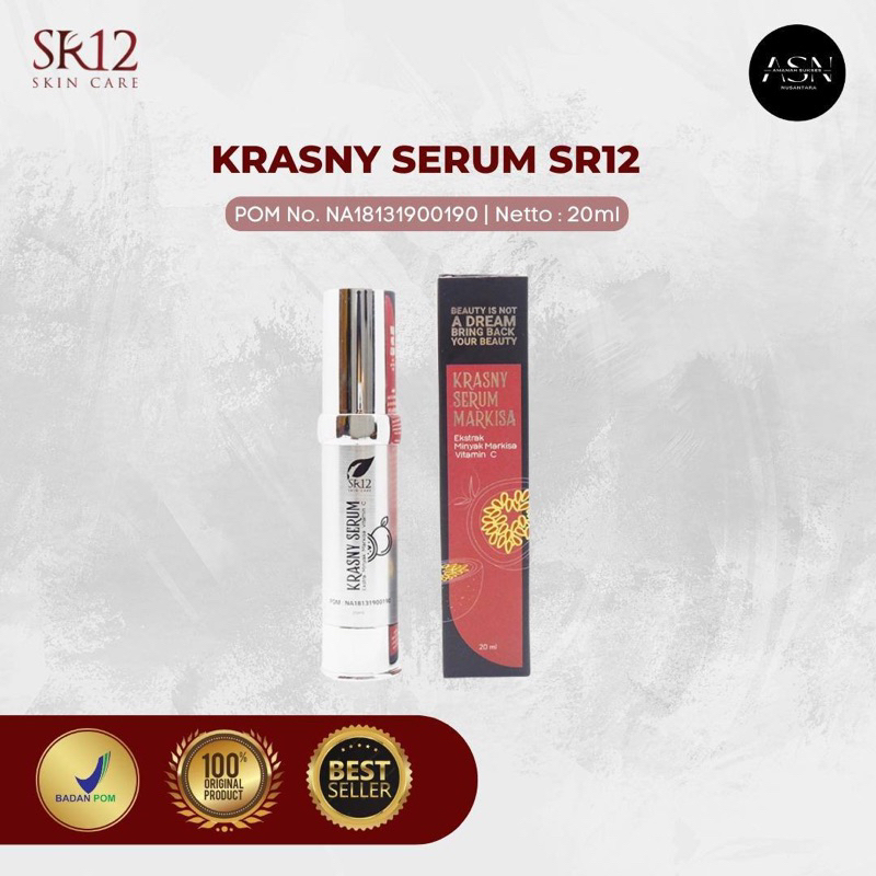 SERUM KRASNY SR12 DEBS BJM / ANTIOKSIDAN / MENCERAHKAN KULIT / MENGHIDRASI KULIT
