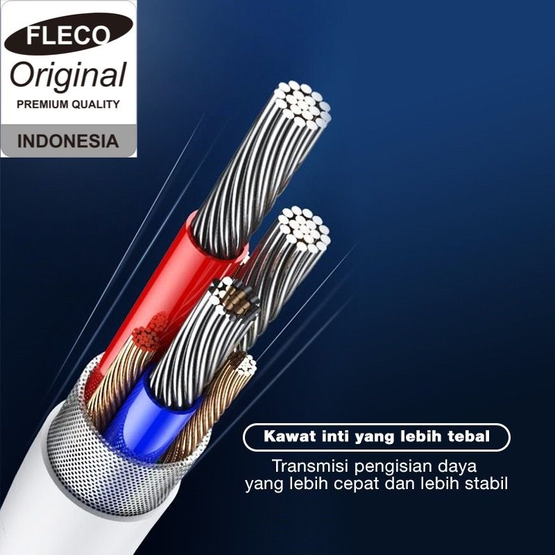 PROMO KABEL DATA FLECO F330 MICRO TYPE C SUPPOR FAST CHARGING 2.4A NYLON METAL BY SMOLL