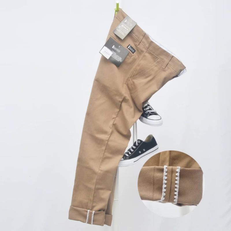 Wisdom Project Celana Chino Reguler Standar Stitching Toxic Khaki