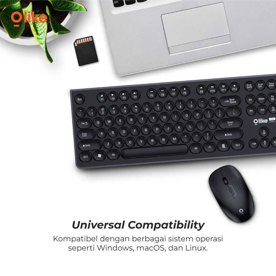 Olike KMS1 Wireless Keyboard &amp; Optical Mouse Combo Set