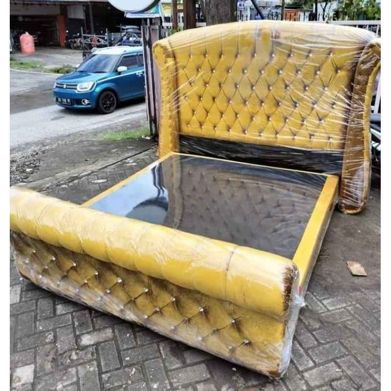Divan Kasur Springbed Jaguaran Sandaran Mewah Uk 160 - 180