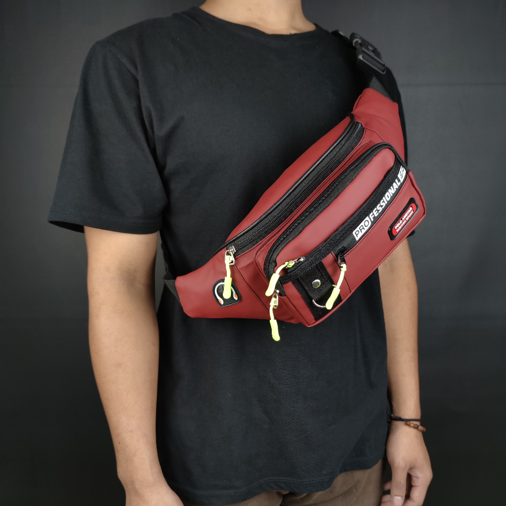 Waistbag Waterproof Import Quality Polo Amstar Tas Pinggang Anti Air Tas Selempang Bahu