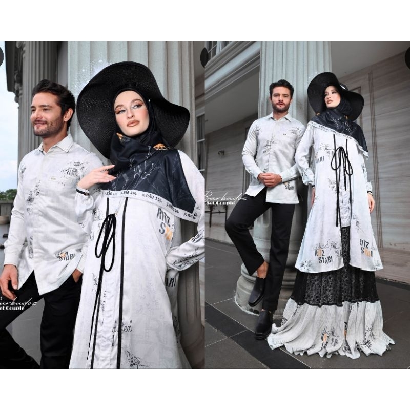 [RITZ SYARI] GAMIS SYARI TERBARU / DRESS SET PRINTING SET COUPLE " BARBADOS " by RITZ SYARI