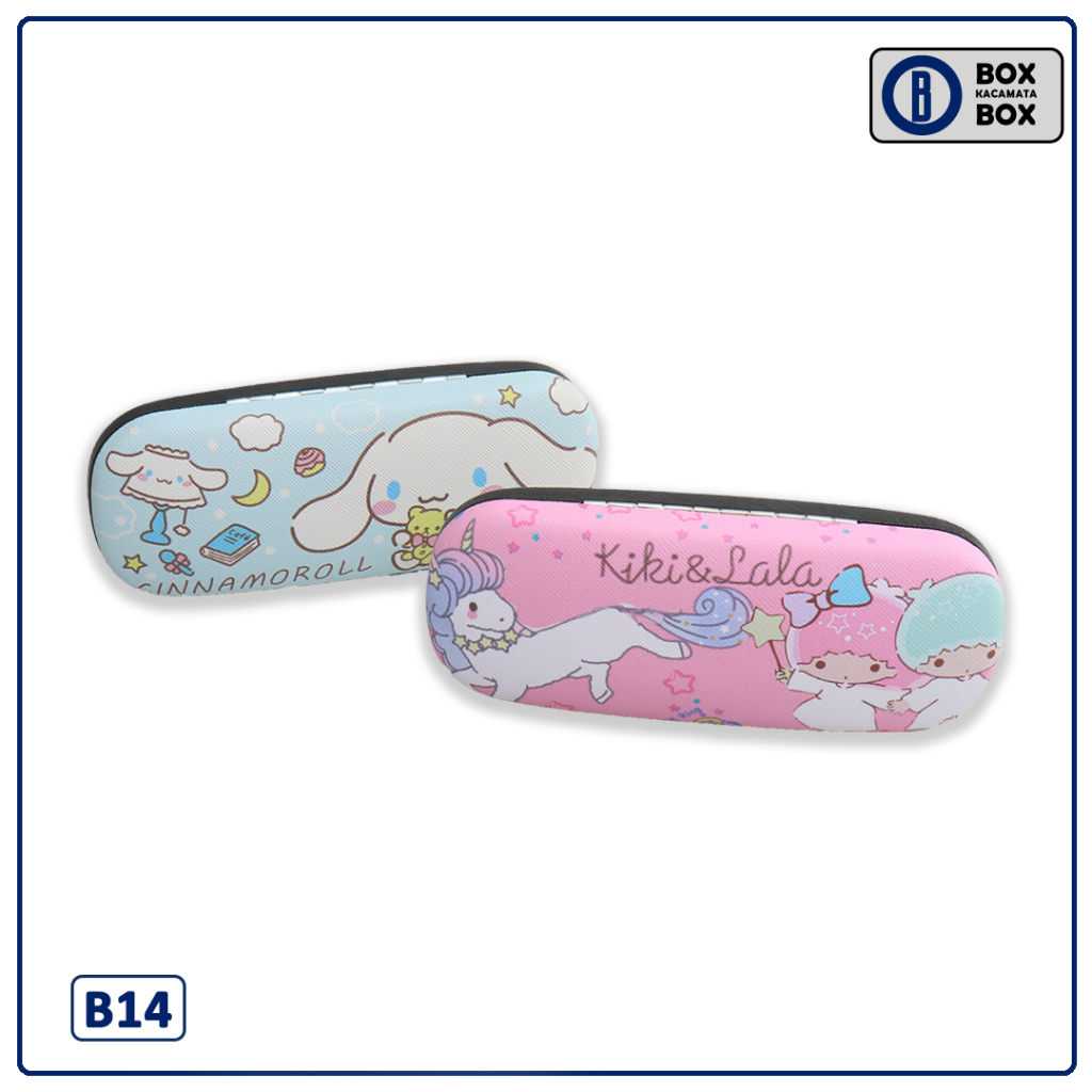 Box / Tempat Kacamata Hard Case Cepuk Magnet Motif Cartoon Anak Cute Pria Wanita B14