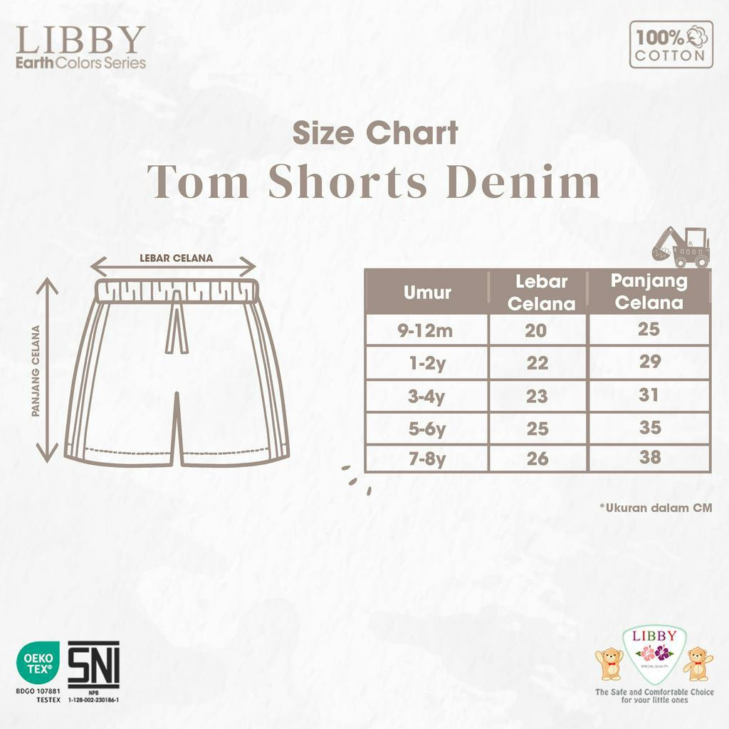 Libby Earth Series Tom Shorts Denim 1pc Celana Pendek Anak Bayi