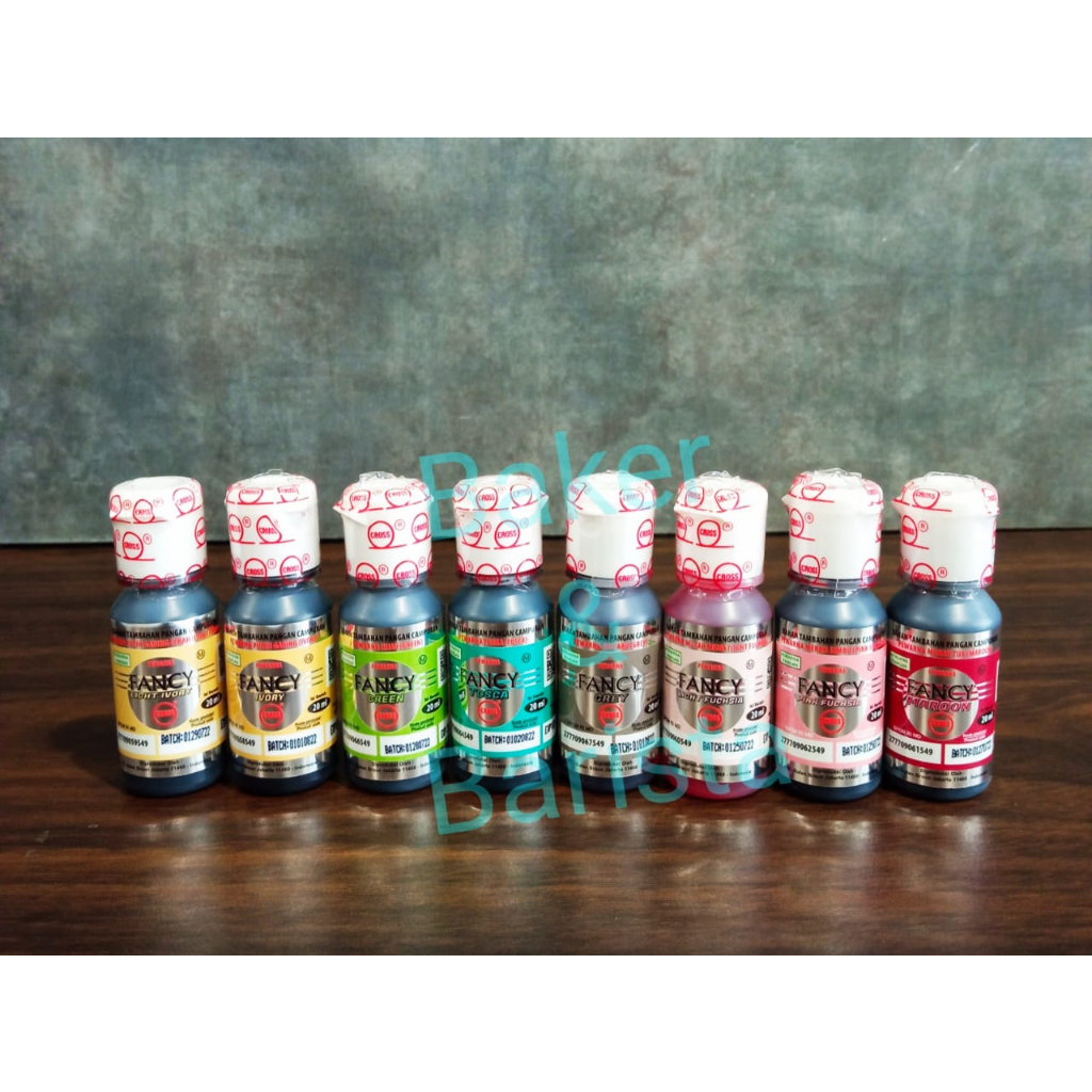 

Cross Fancy Color 20ml /Pewarna makanan Cross Fancy 20ml/Icing Color/Pewarna Makanan Coklat Fondant