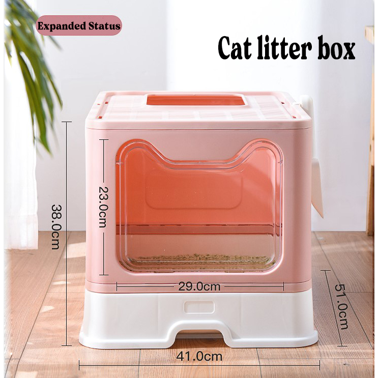 Kotak Bak Pasir Kucing Foldable Litter Box Kucing Bak Pasir Lipat Kotak Pasir Kucing Ukuran Besar